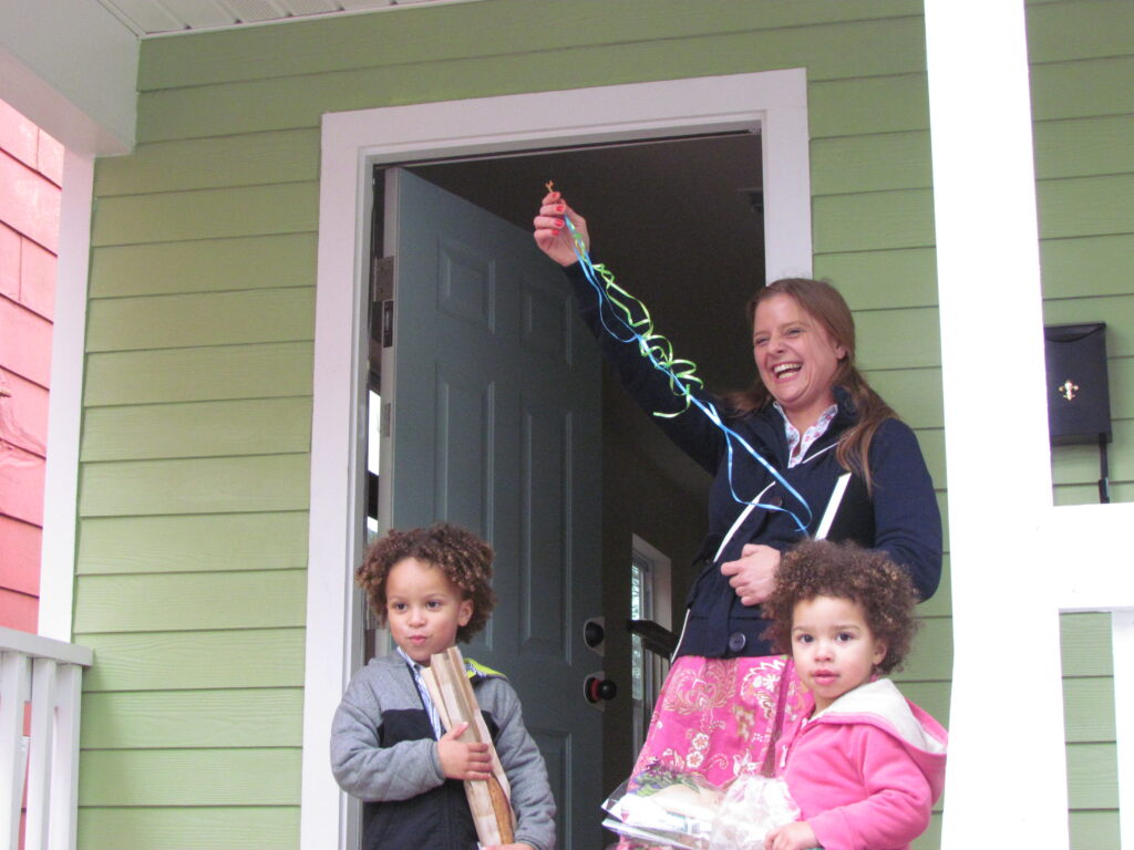 Meier family with new house key.