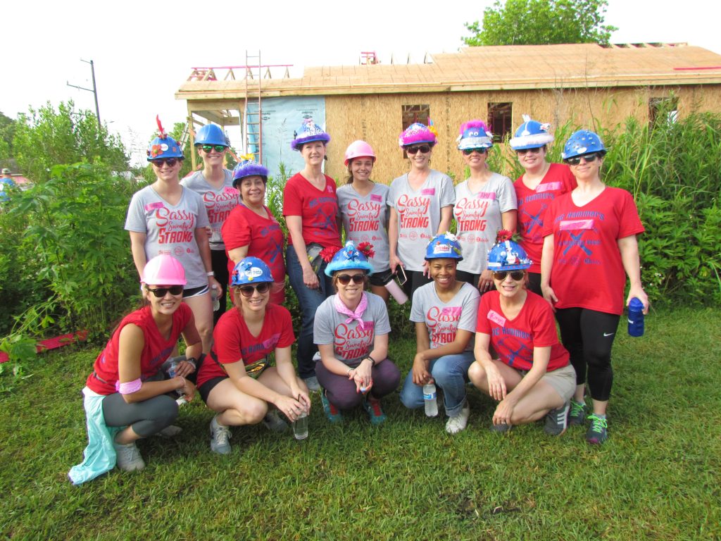 Volunteers from the MC Hammers at Women Build 2019.